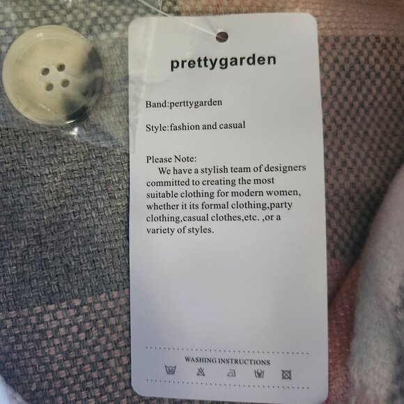 Medium Plaid Button Shacket Brushed Flannel Shirt Jacket Pockets Prettygarden - Picture 8 of 12